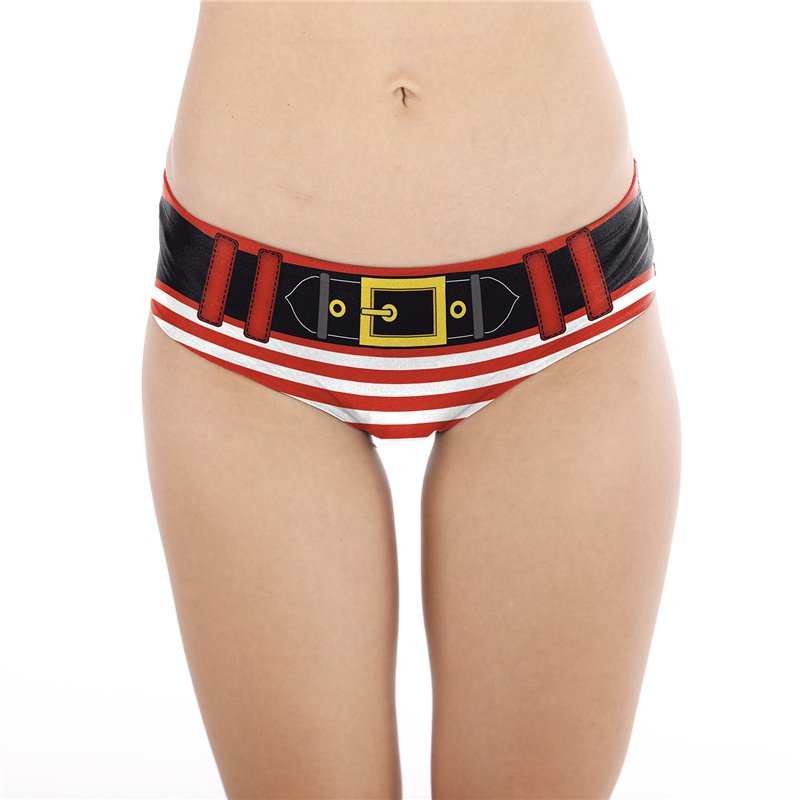 Christmas Printed Knickers Xmas Women Underpants Novelty Santa Underwear