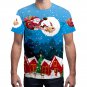 Plus Size Xmas Tops Women Santa Claus Casual Blouses Unisex Crew Neck Lady Xmas T-Shirts