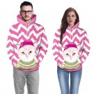 Christmas Couples Streetwear Couple Sweetheart Sweatshirts Unisex Novelty Xmas Cat Print Hoodies