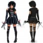Black Faux Leather Carnival Cosplay Uniform Movie Star Role Edward Scissorhands Costume