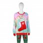 Rainbow Christmas Sock Print Winter Blouse Casual Hoodies Streetwear