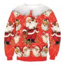 Red Santa Claus Printing Winter T-shirt Christmas Hoodies Casual Streetwear Sweatshirts