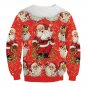 Red Santa Claus Printing Winter T-shirt Christmas Hoodies Casual Streetwear Sweatshirts