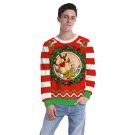 Fashion Xmas Cartoon Reindeer Printing Men's Sweatshirts O-Neck Unisex Pullover Blouse