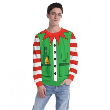 Chic Pullover Casual Lovers Streetwear Xmas Outerwear Men Winter Hoodies Cartoon Clown Print T-shirt