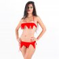 Sexy Red Jingle Bikini Lingerie Women Christmas Costume Santa COS Uniform Erotic Valentine Underwear