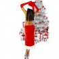 Red Miss Santa Claus Fancy Dress Sexy Hollow Christmas Gown Velvet Xmas Costume