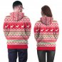 Christmas Alpaca Print Couples Sweatshirts Autumn Pink Xmas Plus Size Hoodies with Hat