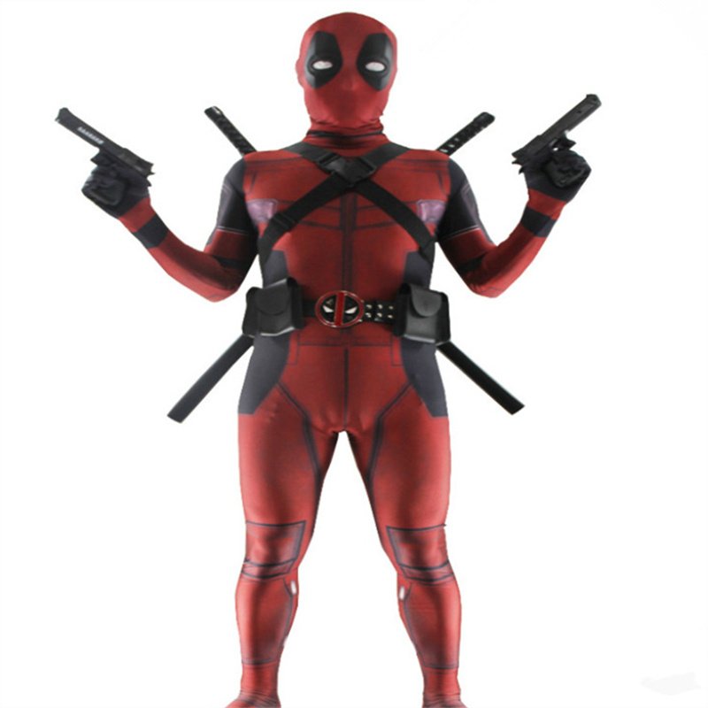 Child Superhero Deadpool Uniform Halloween Jumpsuit Deadpool Cosplay ...