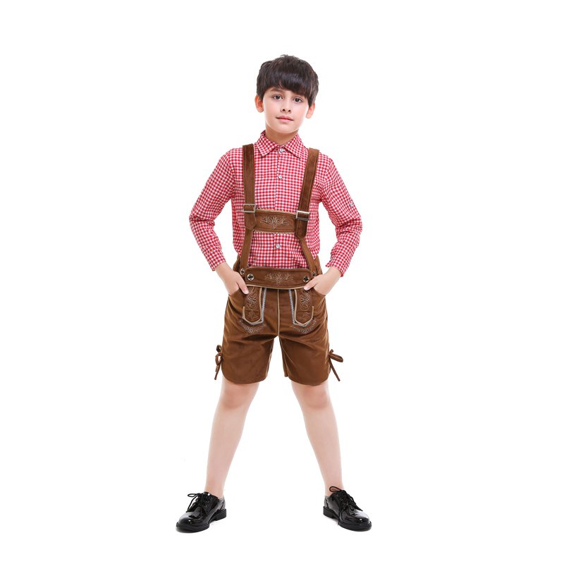 Mardi Gras German Oktoberfest Overalls Bavarian Beer Costumes Teen Children Carnival Shirts