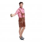 Carnival Cosplay Apparel Men Hansel Oktoberfest Shirt and Overalls Male Bavarian Beer Costume