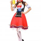 Sexy Women Red Bavarian Beer Girl Costume Carnival European Traditional Cosplay Dress
