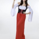 Classic Red Women Carnival Long Oktoberfest Dress Sexy Traditional Pirate Uniform
