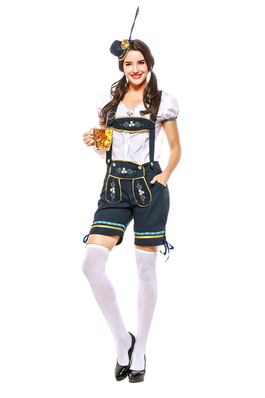 Bavarian Beer Overalls Uniform Mardi Gras Women Oktoberfest Costume Carnival Hansel Cosplay Clothing