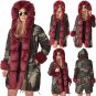 Plus Size Winter Trench Coats Fur Hooded Women's Dust Coat Women's Three-quarter Coat