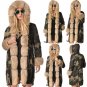 Plus Size Winter Trench Coats Fur Hooded Women's Dust Coat Women's Three-quarter Coat