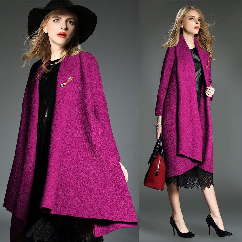 2018 Women's Woolen Coat Winter Fashion Cardigan Large Size Loose Outerwear Coats