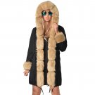 Women Parka Faux Fur Collar Hooded Coats Winter Fur Outerwear Fashion Ladies Parker Hannifin