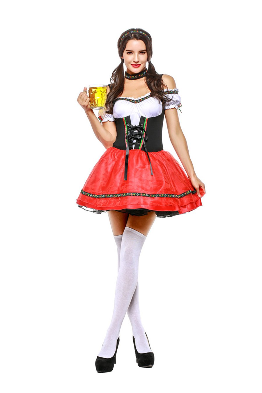 Women German New Year Oktoberfest Short Dress Carnival Beer Girl Uniform