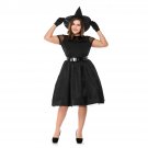 Black Plus Size Halloween Witches Costume Short Sleeve Super Size 3XL Gothic Beauties Uniform