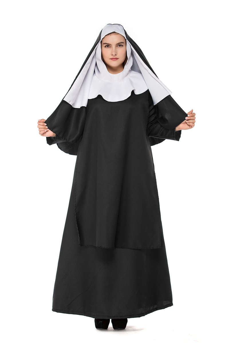 Plus Size Jesus Virgin Mary Costume 2XL Size Nun Cosplay Fancy Dress ...