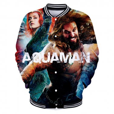 Super Size 3XL Superhero Orin Coat DC Aquaman Baseball Bomber Arthur Curry Letterman Jacket
