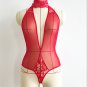 Red Erotic Transparent Teddies Lingerie Sexy Mesh Valentine Underwear