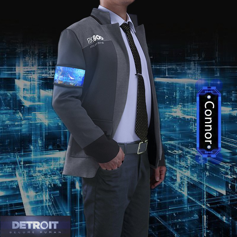 3D Game Connor Coat Shirt Tie Cosplay Outfits Detroit Become Human Uniform Costume