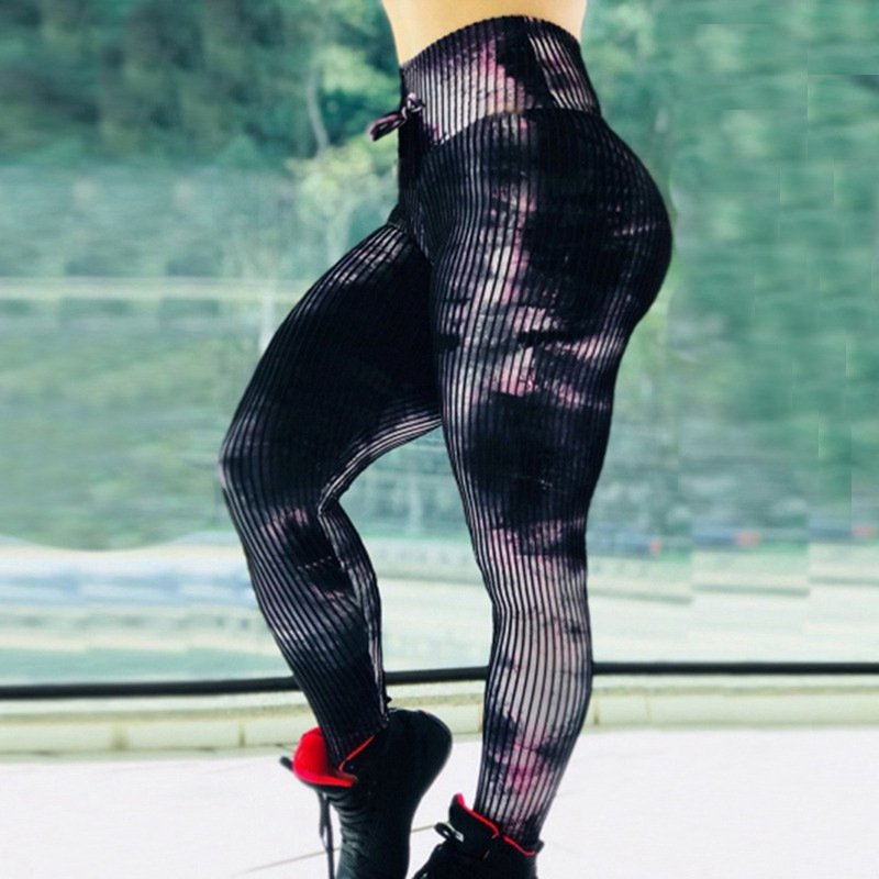 Digital Striped Printed Work Out Activewear Yoga Leggings Lift Butts Fitness Pants