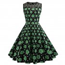 Shamrocks Printed Retro Party Dresses St. Patrick's Day Casual Dress Fashion Wear