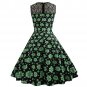 Shamrocks Printed Retro Party Dresses St. Patrick's Day Casual Dress Fashion Wear