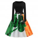 St. Patrick's Day Vintage Ireland Flag Casual Dress Retro Party Dresses Shamrocks Fashion Apparel