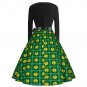 St. Patrick's Day Vintage Casual Dress Retro Midi Party Dresses Shamrocks Fashion Clothing