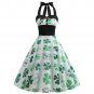 Plus Size Fashion Clothing St. Patrick Vintage Casual Dresses Shamrocks Printed Retro Party Dress