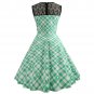 Celtic Festival Retro Midi Lace Dress Shamrocks Plaid St. Patrick Day Vintage Party Dresses