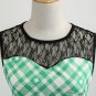 Celtic Festival Retro Midi Lace Dress Shamrocks Plaid St. Patrick Day Vintage Party Dresses