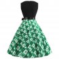 St. Patrick Day Retro Party Dress Celtic Festival Shamrocks Printed Costume Vintage Midi Dresses
