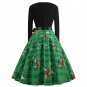 Retro Midi Party Dresses Shamrocks Costume Ireland Fashion Clothing St. Patrick Vintage Casual Dress