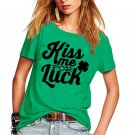 Women St Patrick's Day T-shirt Shamrocks Printed Tops Summer Streetwear Casual Tees