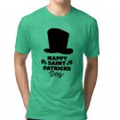 Men Shamrocks Leprechaun Hat Printed Tops Short Sleeve St Patrick Day Ireland Irish Shirts