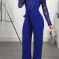 Women Sexy Sashes Off Shoulder Casual Clothing Wide Leg Lace Jumpsuit Fashion Spring Streetwear