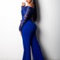 Women Sexy Long Sleeve Rompers Autumn Skinny Off Shoulder Casual Clothing Lace Wide Leg Jumpsuit