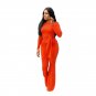 Plus Size 2XL Fashion Women Jumpsuit Long Sleeve Spring African Style Wide Leg Rompers