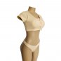 Sexy Tankinis Fashion Button Swimming Wear Vintage Swimsuits Short Sleeve Beach Outfits