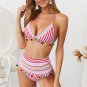 Women Tassel High Waist Beach Vacation Outfit Fishnet Boa Print Beach Resort Wear