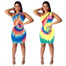 Summer Beach Vacation Outfits 2XL Size Hollow Out Ethnic Clothing Fashion One Shoulder Dress