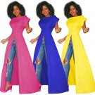 Women Summer Blouses  Solid Color Break Clothes  Crew Neck Casual Shirts Short Sleeve Tops