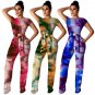 Galaxy Printing Tee High Waist Women Digital Print Casual Clothing Two Piece Pants