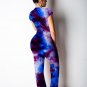 Galaxy Printing Tee High Waist Women Digital Print Casual Clothing Two Piece Pants