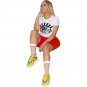 Summer Plus Size Trendy Clothing Lips Print Casual Tees with Short Skinny Pants